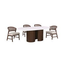 Narvik 5 Pc Dining Table Set – White/Walnut