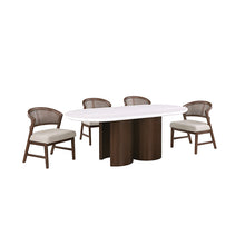 Narvik 5 Pc Dining Table Set – White/Walnut