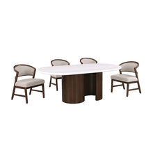 Narvik 5 Pc Dining Table Set – White/Walnut