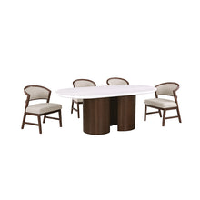 Narvik 5 Pc Dining Table Set – White/Walnut