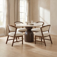 Cirava 5 Pc Dining Table Set – Light Beige/Walnut