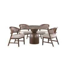 Cirava 5 Pc Dining Table Set – Dark Brown/Walnut