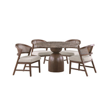 Cirava 5 Pc Dining Table Set – Dark Brown/Walnut