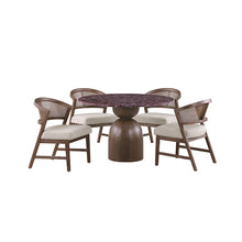 Cirava 5 Pc Dining Table Set – Red/Walnut