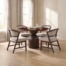 Cirava 5 Pc Dining Table Set – Red/Walnut