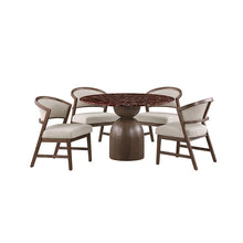 Cirava 5 Pc Dining Table Set – Red/Walnut