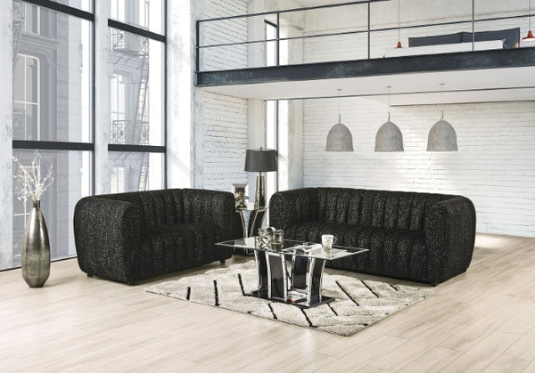 Aversa Sofa & Loveseat Set – Black