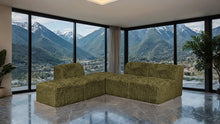 Nappi L-Sectional (Compressed Foam) – Olive Green