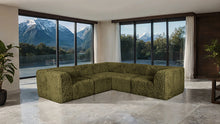 Nappi L-Sectional (Compressed Foam) – Olive Green