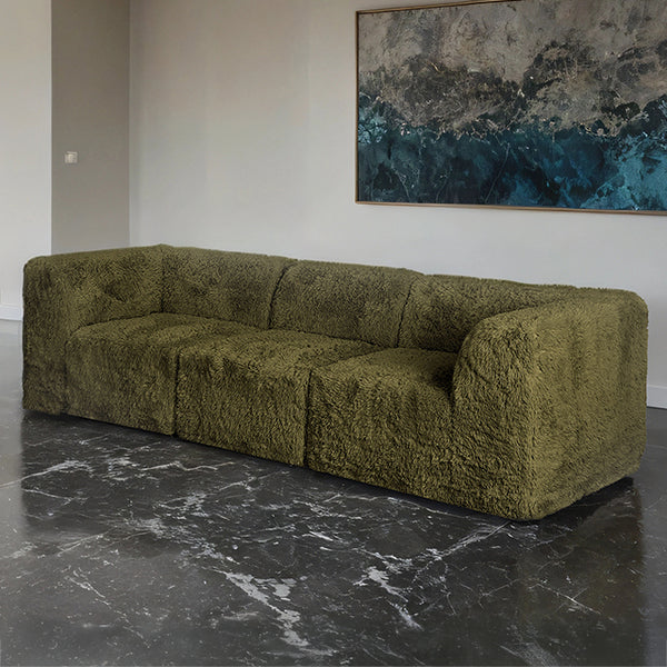 Nappi Sofa & Loveseat Set – Olive Green
