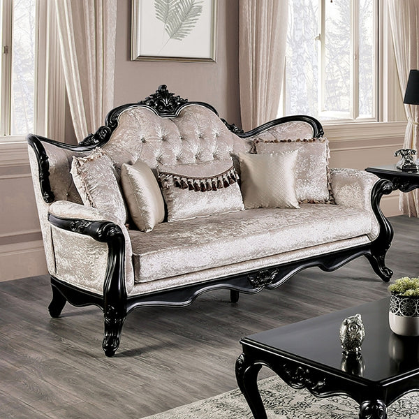 Acapulco Sofa & Loveseat Set – Off-White/Black