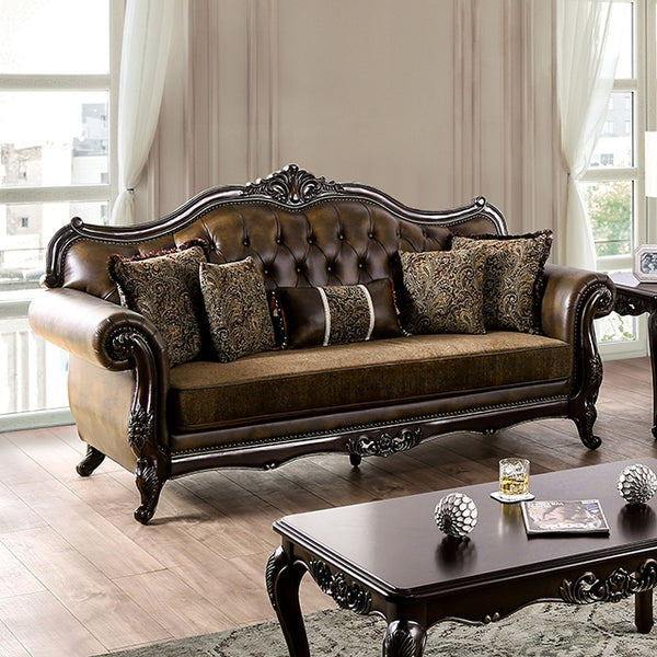Ensenada Sofa & Loveseat Set – Dark Cherry/Brown