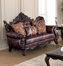 Palencia Sofa & Loveseat Set – Dark Cherry/Brown
