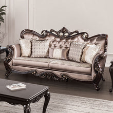 Albacete Sofa & Loveseat Set – Dark Cherry/Brown
