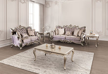 Albacete Sofa & Loveseat Set – Champagne/Purple
