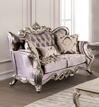 Albacete Sofa & Loveseat Set – Champagne/Purple
