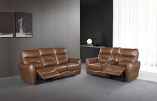Terentius Power Reclining Sofa & Loveseat Set – Caramel Brown