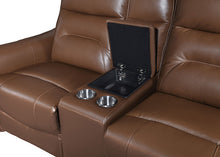 Terentius Power Reclining Sofa & Loveseat Set – Caramel Brown