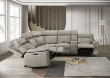 Oliverus Power Sectional – Taupe