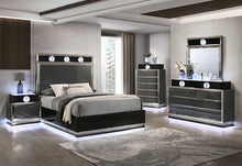 Noire 5 Pc Queen Bedroom Set – Charcoal Gray/Black