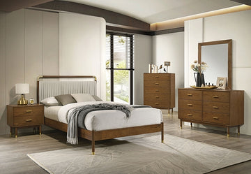 Bardot 4 Pc Twin Bedroom Set – Walnut