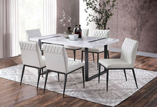 Alessia 7 Pc Dining Table Set – Black/White