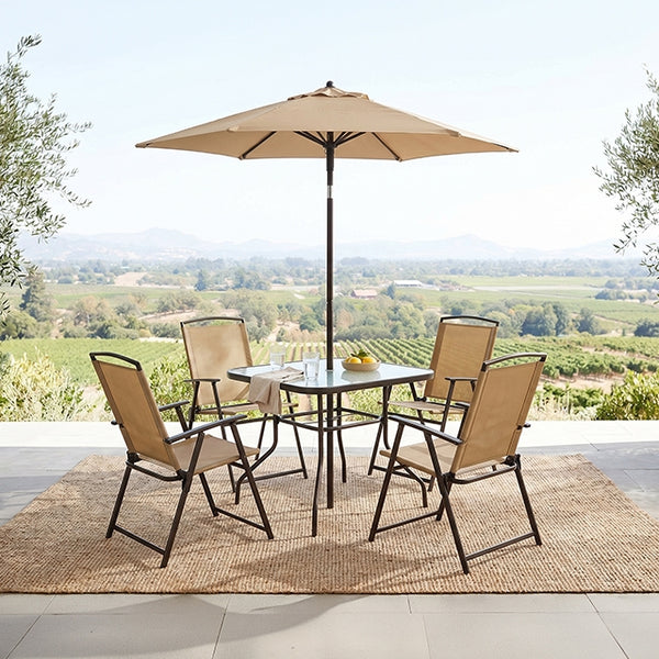 Fallone 6 Pc Outdoor Dining Set – Light Brown