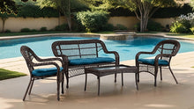 Oliveri Wicker Stacking Chair - 2Pc/Stack – Blue/Brown