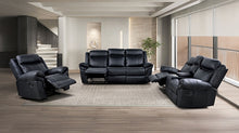 Agata Reclining Sofa & Loveseat Set – Black