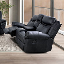 Agata Reclining Sofa & Loveseat Set – Black
