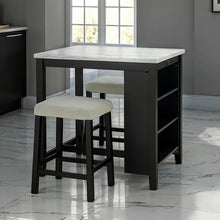 Chalcedony 3 Pc Dining Table Set – Black/White/Ivory