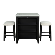 Chalcedony 3 Pc Dining Table Set – Black/White/Ivory