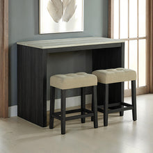 Zanaide 3 Pc Dining Table Set – Black/Gray/Beige
