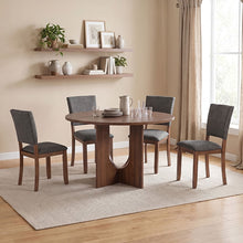 Oberto 5 Pc Dining Table Set – Walnut/Gray