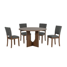Oberto 5 Pc Dining Table Set – Walnut/Gray