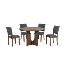 Oberto 5 Pc Dining Table Set – Walnut/Gray