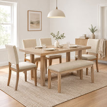 Salvino 6 Pc Dining Table Set w/ Bench – Natural