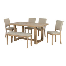 Salvino 6 Pc Dining Table Set w/ Bench – Natural