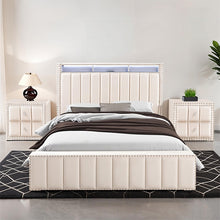 Farese Queen Bed w/ 2 Nightstands – Beige