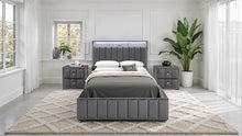Farese Queen Bed w/ 2 Nightstands – Dark Gray