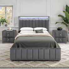 Farese Queen Bed w/ 2 Nightstands – Dark Gray
