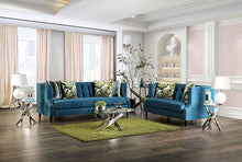 Azuletti Sofa & Loveseat Set – Dark Teal/Apple Green
