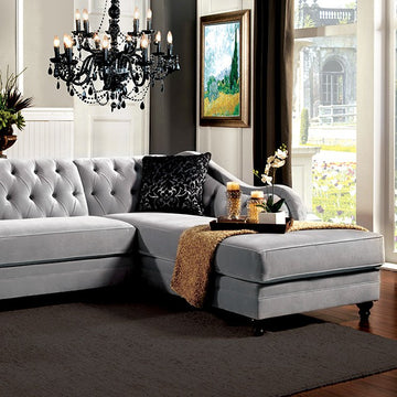 Rotterdam Sectional – Warm Gray/Black/Silver