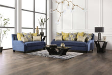 West Brompton Sofa & Loveseat Set – Navy/Yellow
