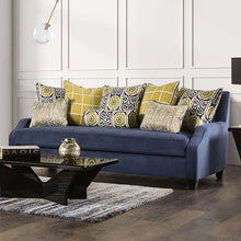 West Brompton Sofa & Loveseat Set – Navy/Yellow