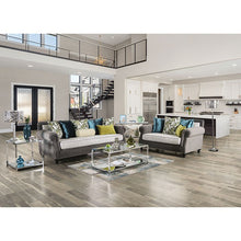 Mariella Sofa & Loveseat Set – Gray/Beige/Teal/Olive