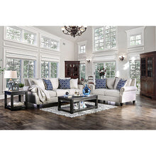 Giovanni Sofa & Loveseat Set – Beige/Blue