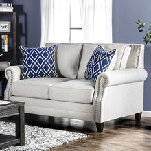 Giovanni Sofa & Loveseat Set – Beige/Blue
