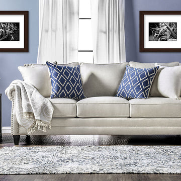 Giovanni Sofa & Loveseat Set – Beige/Blue