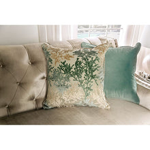 Elicia Sofa & Loveseat Set – Champagne/Turquoise